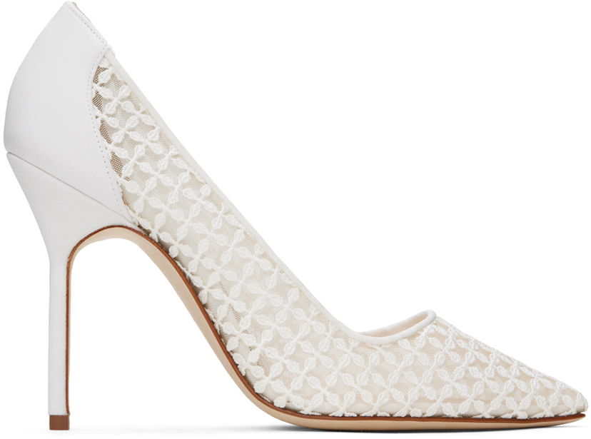 Doplnky Manolo Blahnik Manolo Blahnik BBLA Lace Pumps Biela | 423-1744