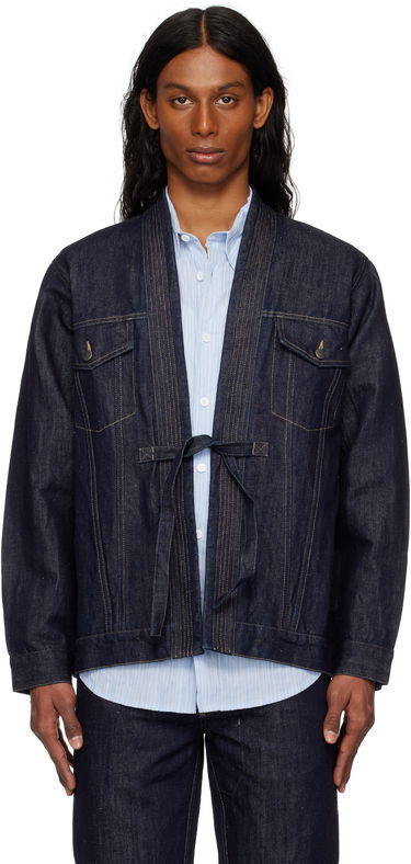 Bunda Maharishi Maharishi Hemp Denim Kimono Jacket Modrá | 6059, 0