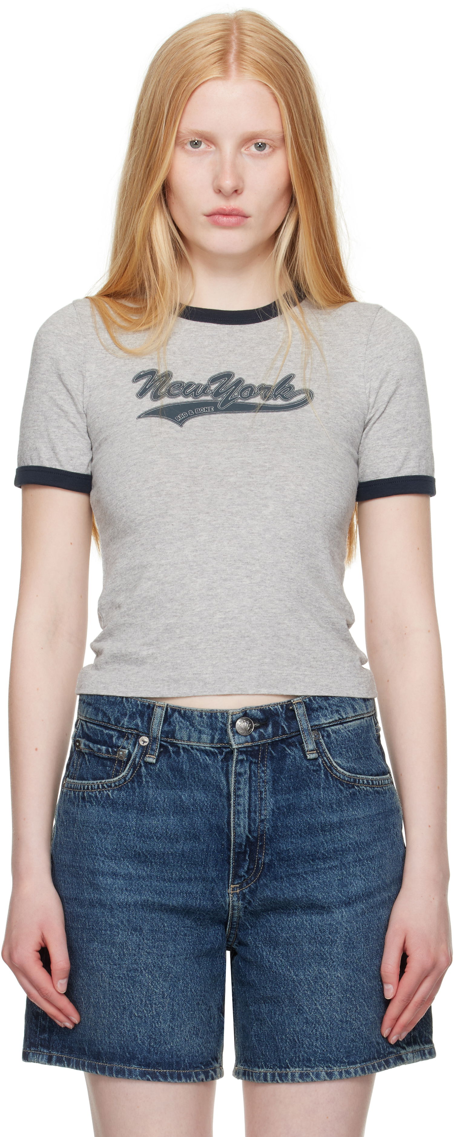 Tričko rag & bone Rag & Bone Mica Ringer T-Shirt Šedá | WCC25PT033MI35, 0