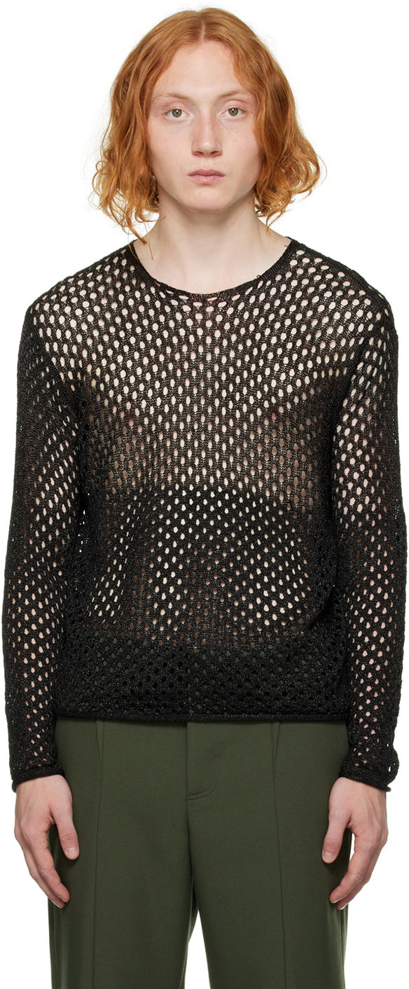 Sveter Dion Lee Metallic Long Sleeve Sweater Čierna | C7107F22, 0