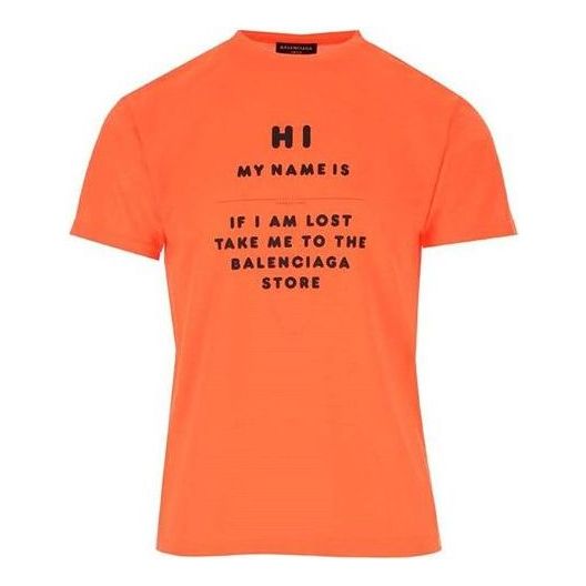 Tričko Balenciaga 'Hi My Name Is' T-Shirt Oranžová | 661705TKVK47513