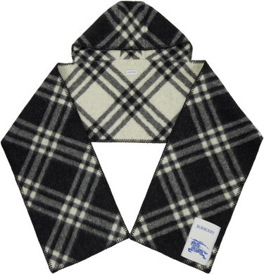 Šál Burberry Burberry Check Hooded Scarf Čierna | 8115260, 0