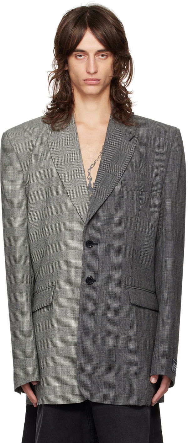 Bunda VETEMENTS Split Deconstructed Tailored Blazer Šedá | UA65JA706G, 0