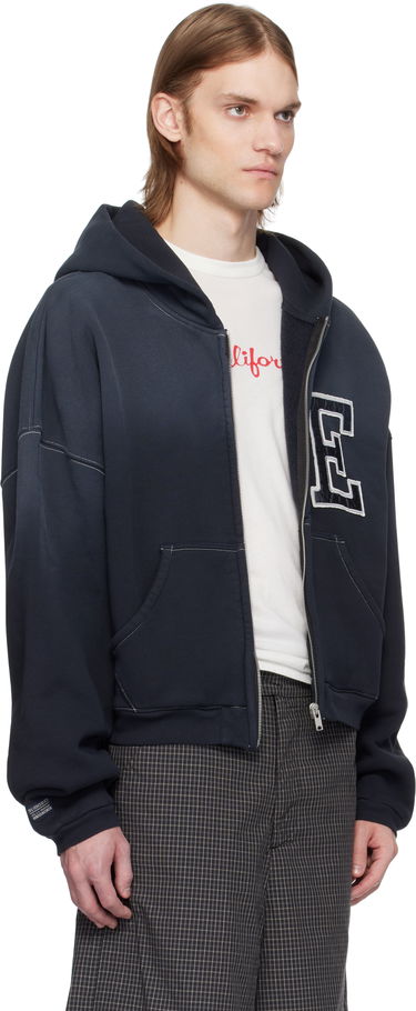 Mikina ERL ERL Varsity Oversized Zip-Up Hoodie Navy | ERL10T033, 1