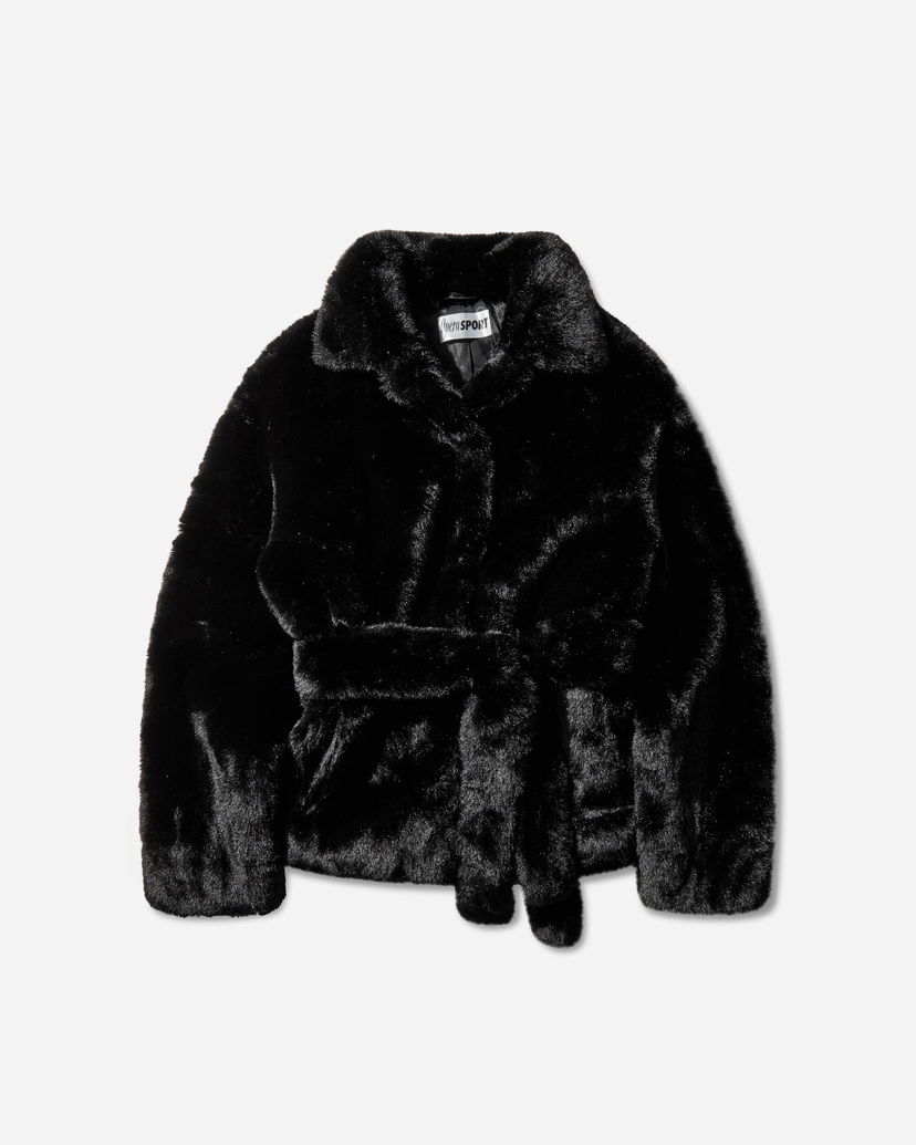 Bunda OpéraSPORT Fiona Faux Fur Belted Jacket Čierna | K21FW25  4