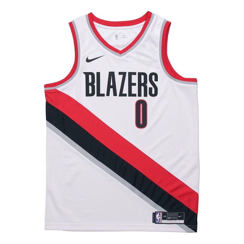 Dres Nike Damian Lillard Portland Trail Blazers Swingman Jersey Biela | CW3607-106