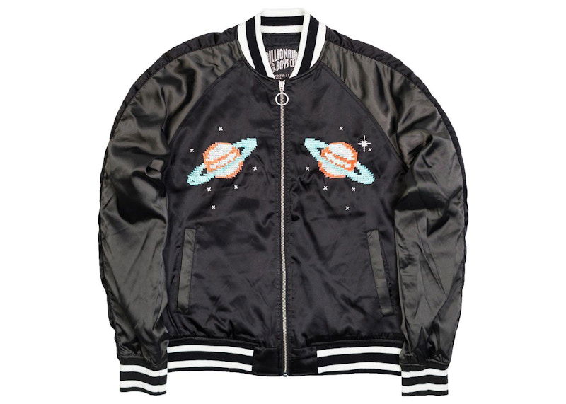 Bomber bunda BILLIONAIRE BOYS CLUB Billionaire Boys Club Pixelated Planets Satin Bomber Jacket Čierna | 8718401BLK