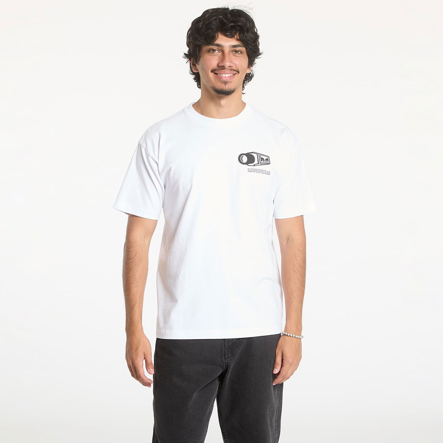 Tričko OBEY T-shirt Warning White Biela | 166913948-WHT, 0