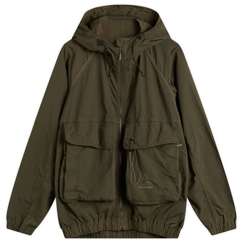 Vetrovka ROA And Wander Garment Dye Nylon Hooded Jacket Zelené | 5745221536-180
