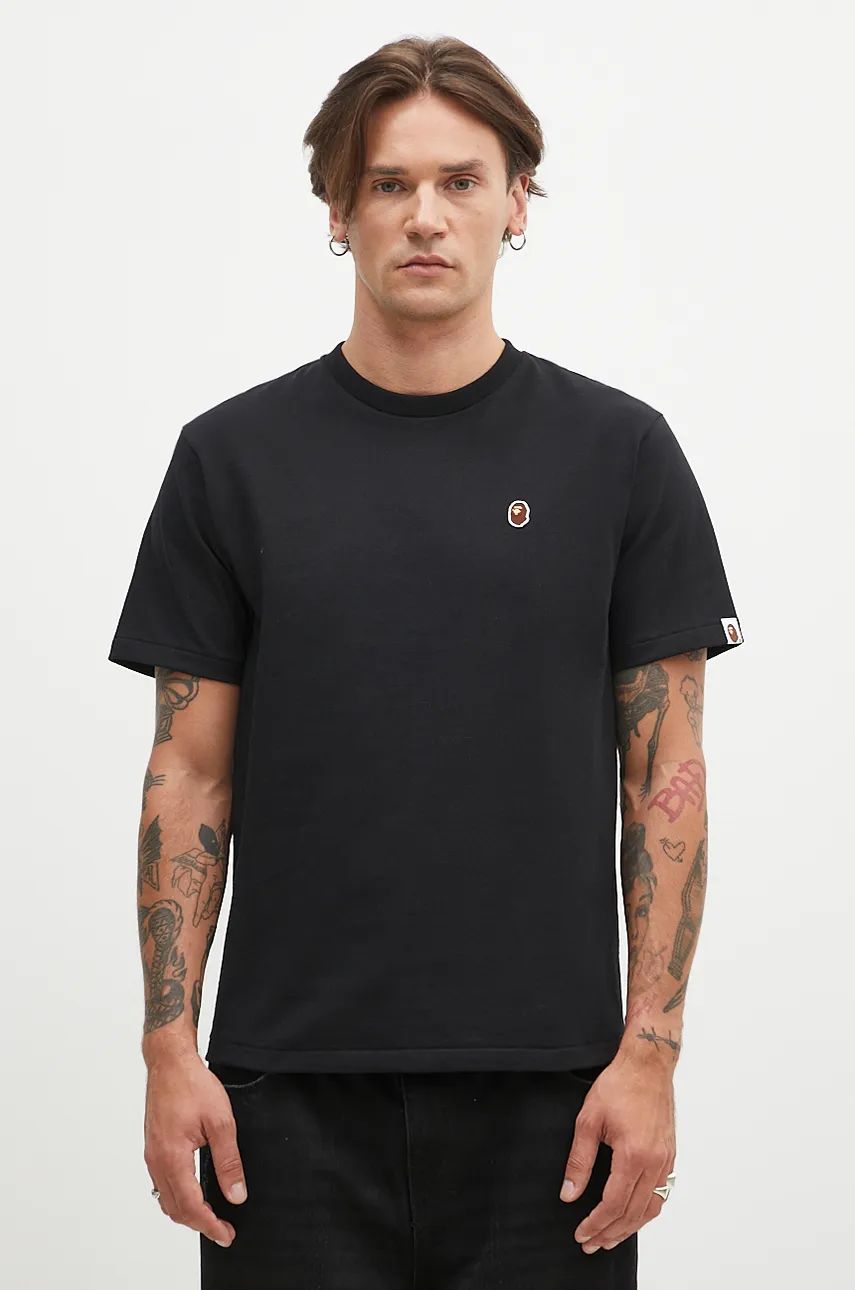 Tričko BAPE One Point T-Shirt With Print Black Čierna | 1K80110004, 0