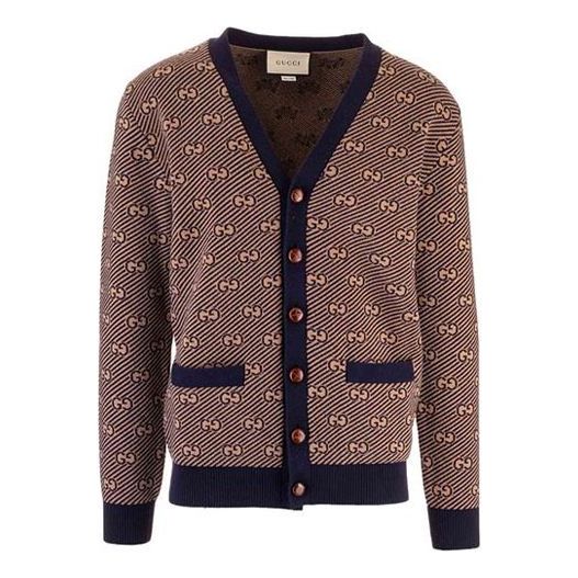 Sveter Gucci Knitting Cardigan Modrá | 630412-XKBFZ-4314