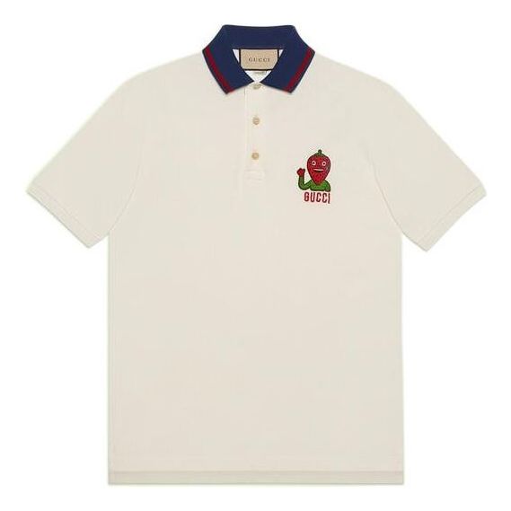 Polo tričko Gucci Embroidered Strawberry Wool Polo Biela | 700272-XJEMU-9750, 0