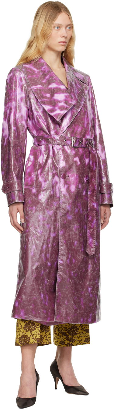 Pláštenka Dries Van Noten Dries Van Noten Double-Breasted Trench Coat Fialová | 251-010213-1108, 3