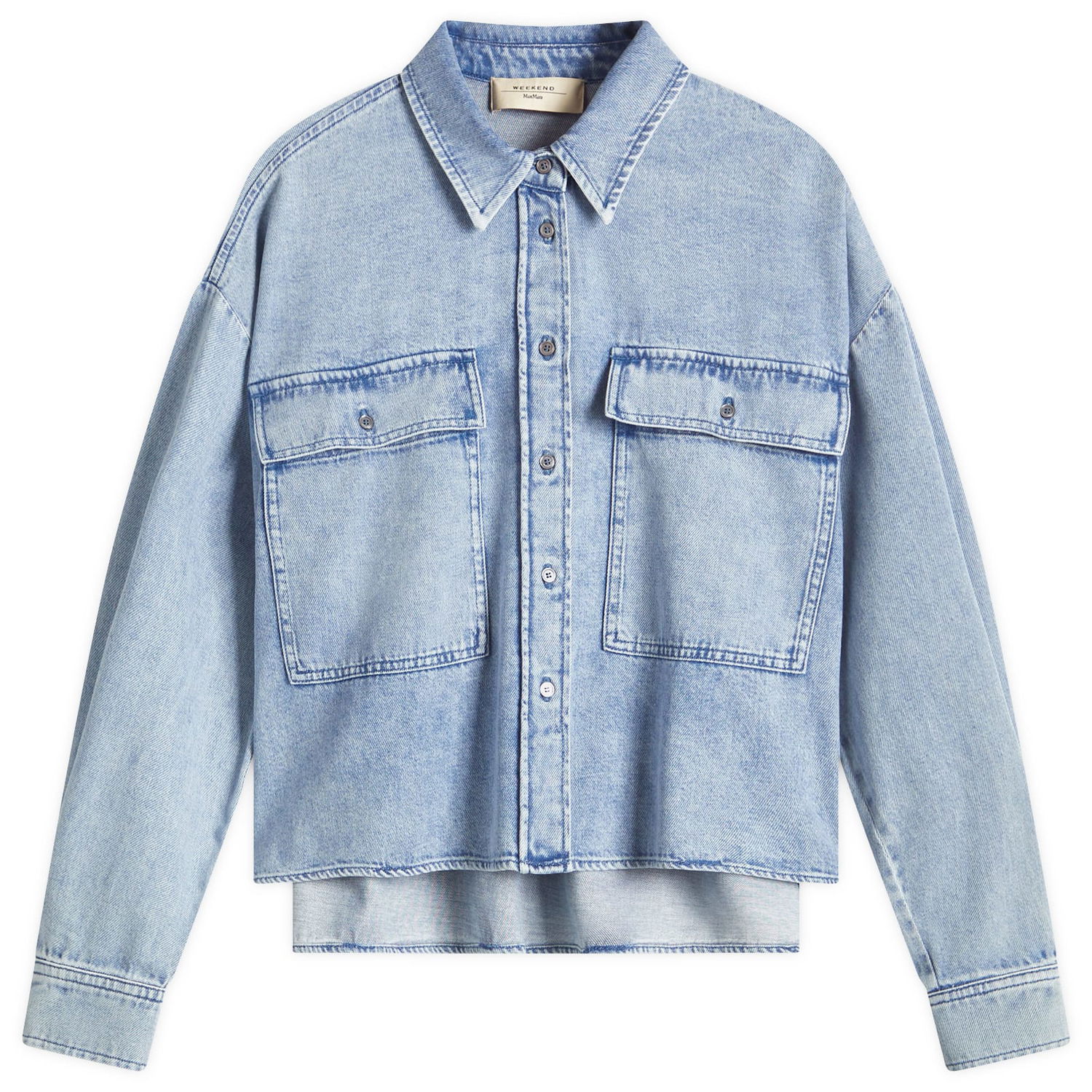 Košeľa Max Mara Weekend Max Mara Zemira Cropped Denim Shirt Jacket Modrá | 2515111151600, 0