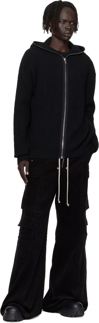 Mikina Rick Owens Rick Owens Concordians Zipped Knit Hoodie Čierna | RU02E1647 KWV, 3