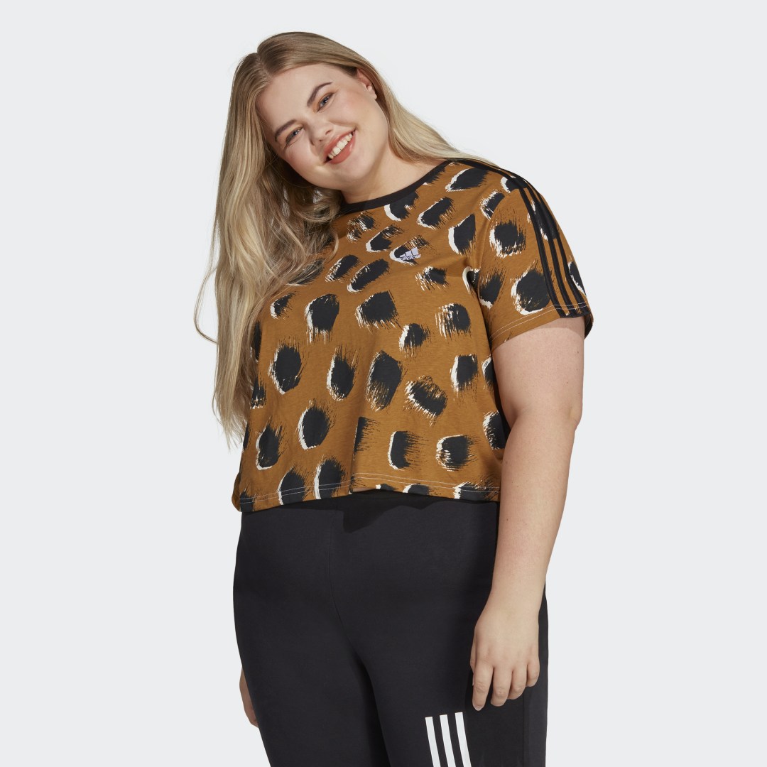 Tričko adidas Performance Sportswear top Essentials 3-Stripes Single Jersey Hnedá | IC0764, 1
