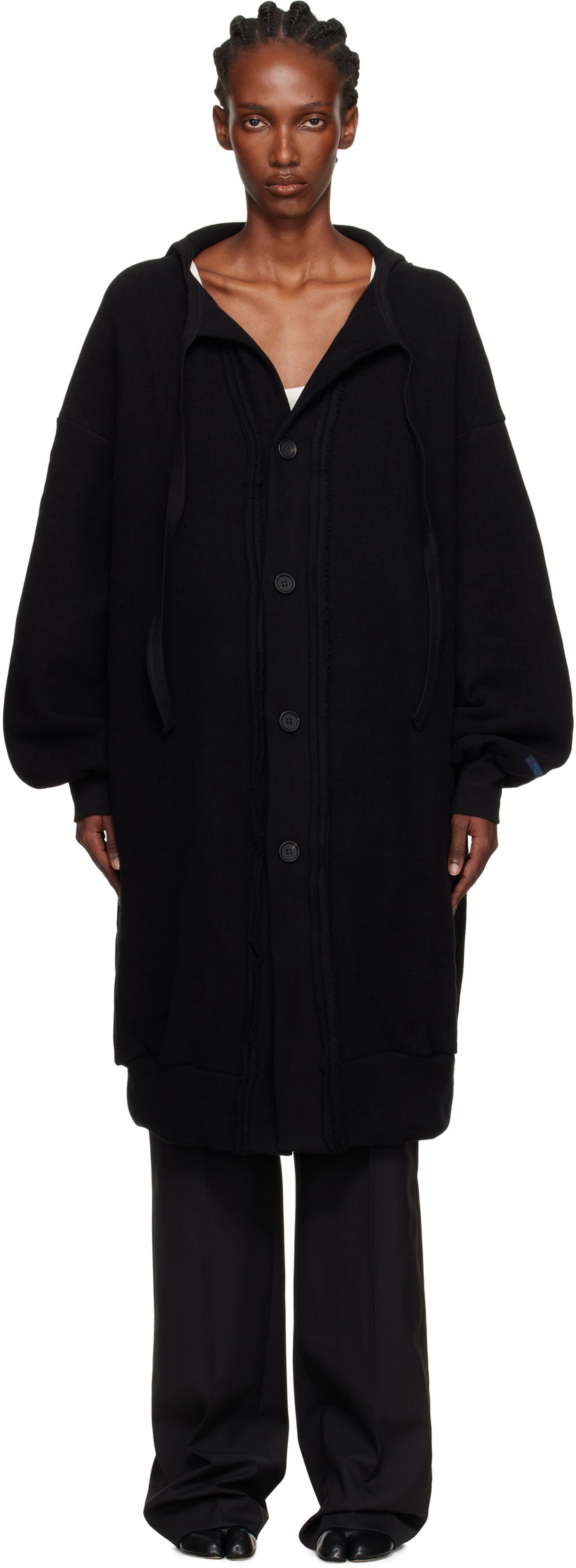 Bunda Yohji Yamamoto YOHJI YAMAMOTO Jersey Twill Button Cardigan Čierna | FM-T86-002