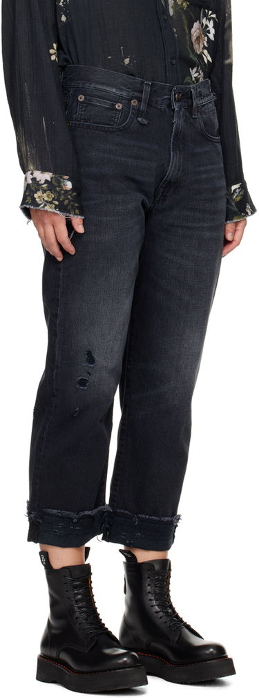 Džínsy R13 R13 Mid-Rise Straight Boyfriend Jeans Čierna | R13W5083-394A, 1