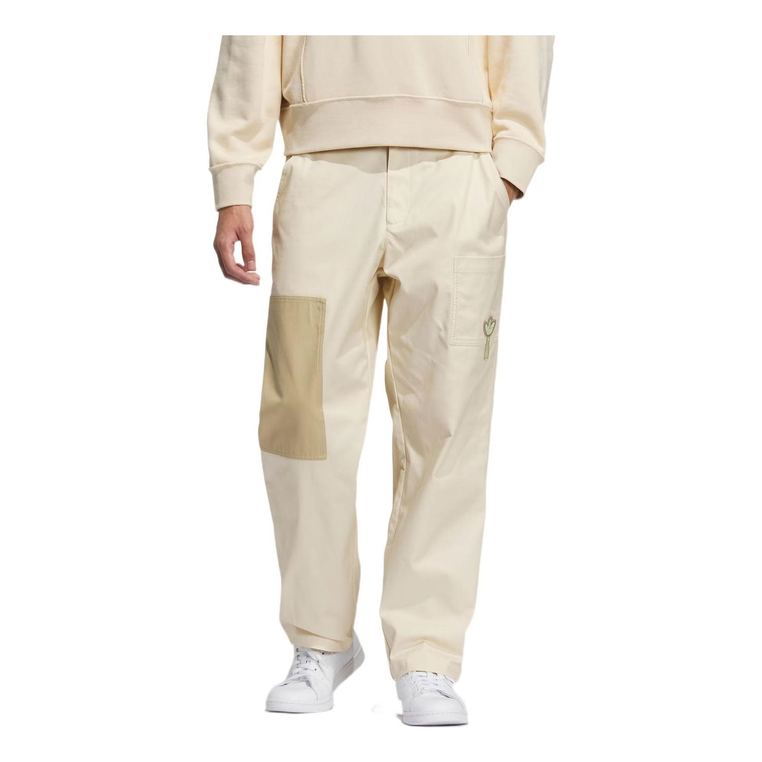 Cargo nohavice adidas Originals Men's Sportswear Patch Logo Pants Béžová | IP7551, 0
