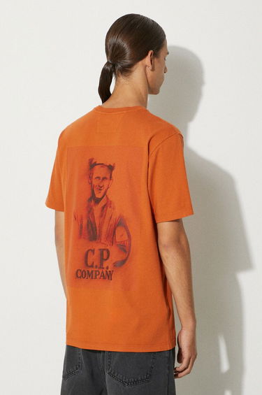Tričko C.P. Company 24/1 Jersey Pencil Effect Graphics T-Shirt Hnedá | 17CMTS242A005431G, 0