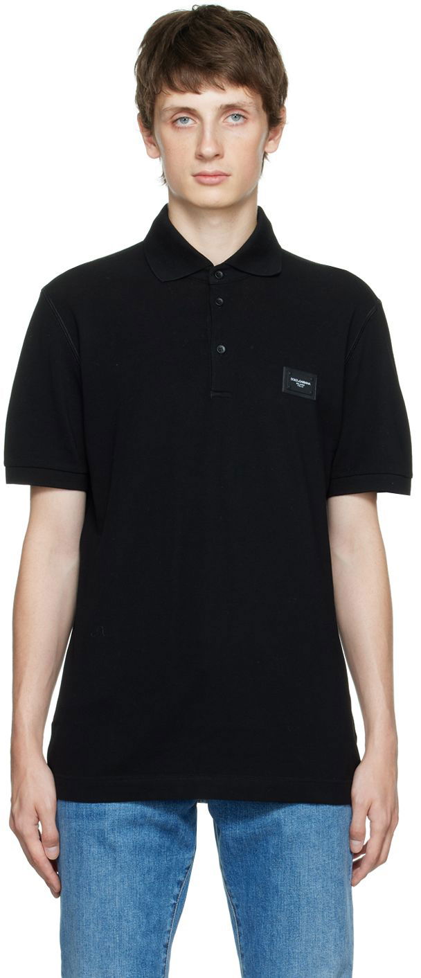 Black Cotton Polo