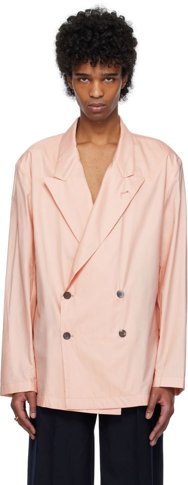 Bunda Dries Van Noten Dries Van Noten Sateen Double-Breasted Blazer Ružová | 251-020717-1526, 0