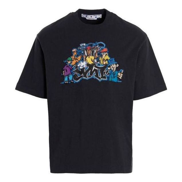 Tričko Off-White Off-White Graffiti Print T-Shirt Čierna | OMAA120F22JER0114684
