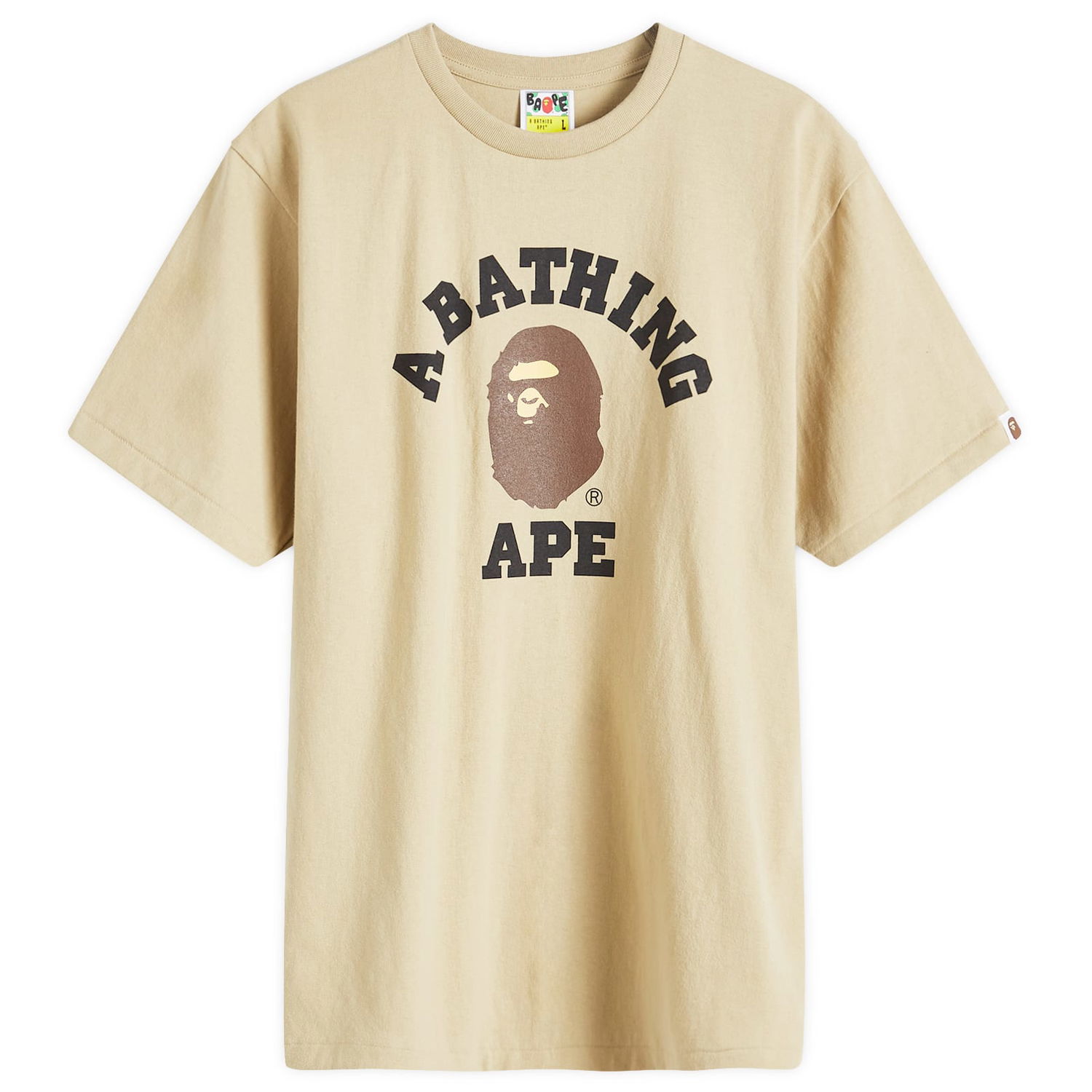 Tričko BAPE A Bathing Ape College T-Shirt Béžová | 001TEK301001M-BGE, 0