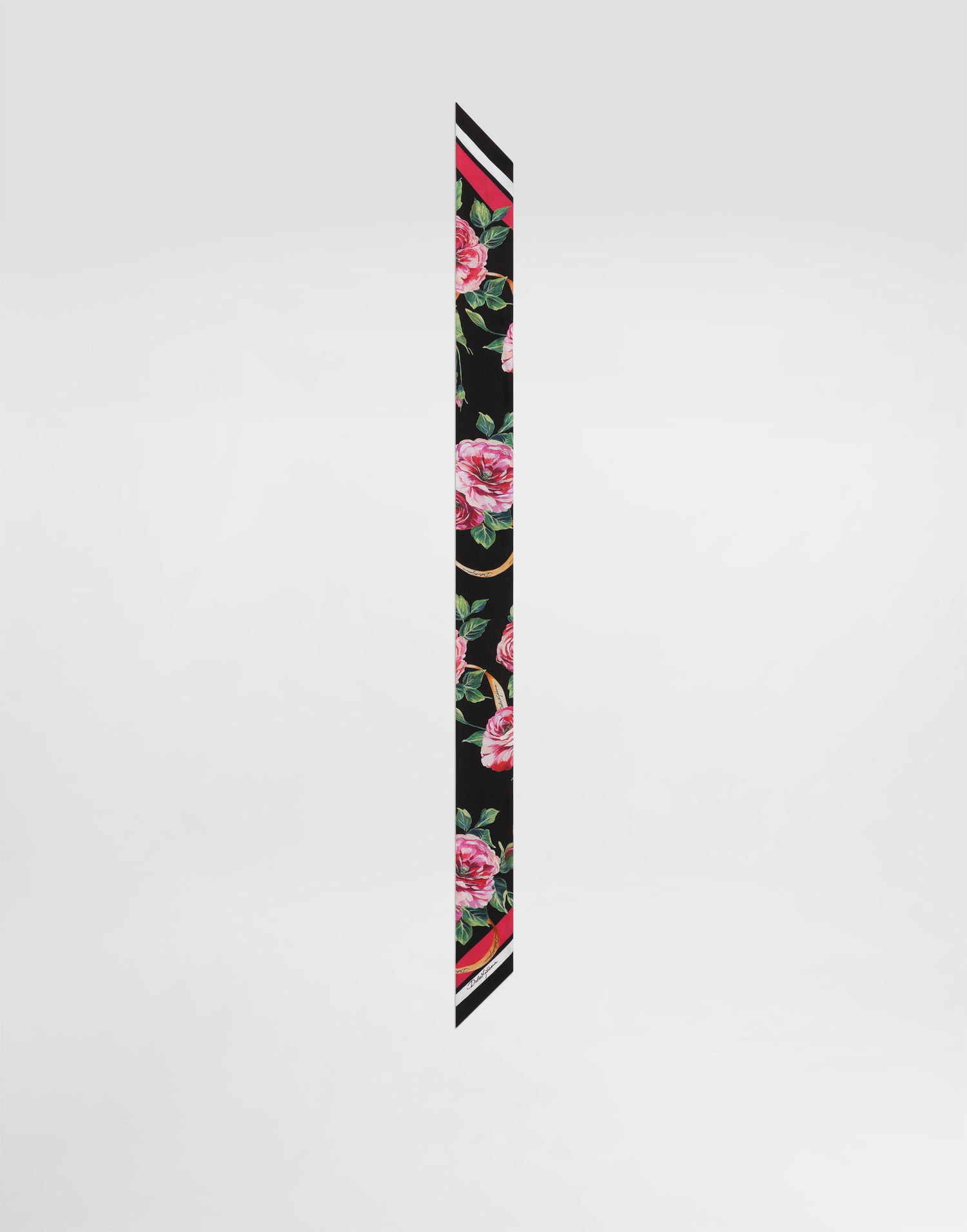 Šál Dolce & Gabbana Dolce & Gabbana Rose-Print Twill Headscarf Čierna | FS215AGDCUOHD5JA, 0
