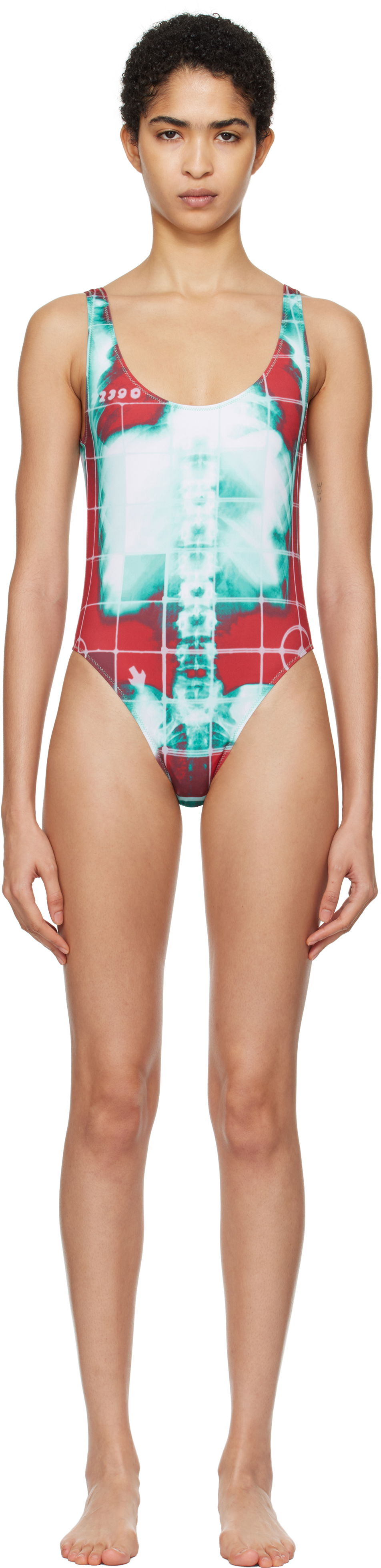 Jean Paul Gaultier 'The Red Squeletor' One-Piece Swimsuit