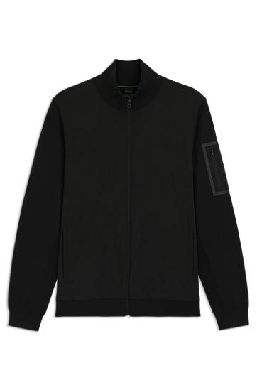 Bunda BOSS Thermoregulating Hybrid Jacket with Zipped Sleeve Pocket Čierna | 50541951