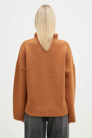 Sveter JW Anderson JW Anderson Leather Patch Pocket Turtleneck Jumper Hnedá | KW1292.YN0367.619, 2
