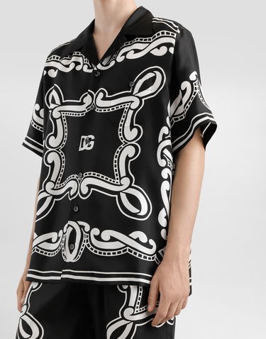 Košeľa Dolce & Gabbana Dolce & Gabbana Bandanna Print Silk Shirt Čierna | G5JH9THI1WFHN9RA, 3