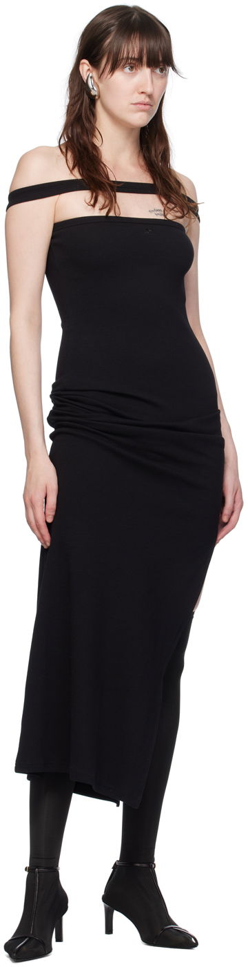 Šaty Courrèges Courrèges Hyperbole Off-the-Shoulder Maxi Dress Čierna | 224JRO400JS0121, 3