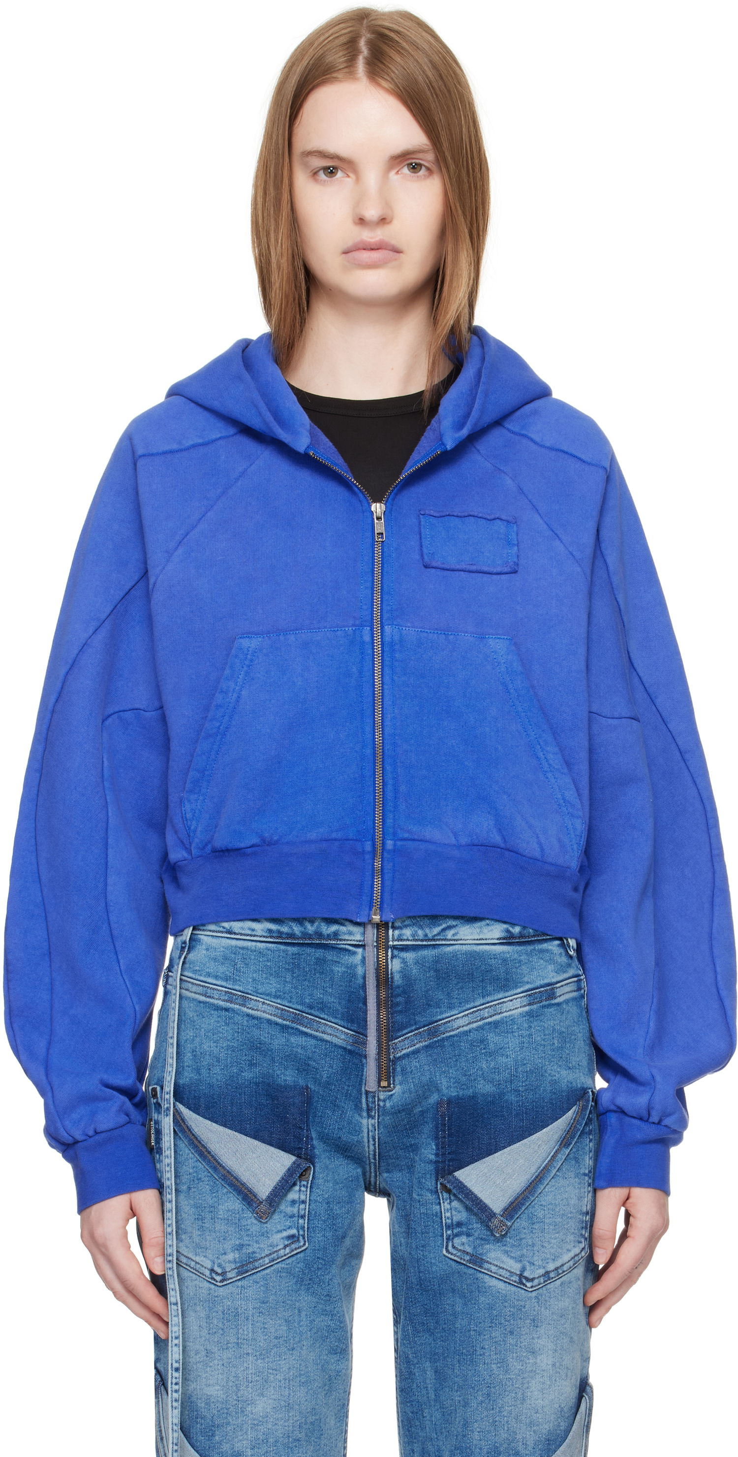 Mikina Ottolinger Ottolinger Multiline Zip Hoodie Modrá | 115-600415-03, 0
