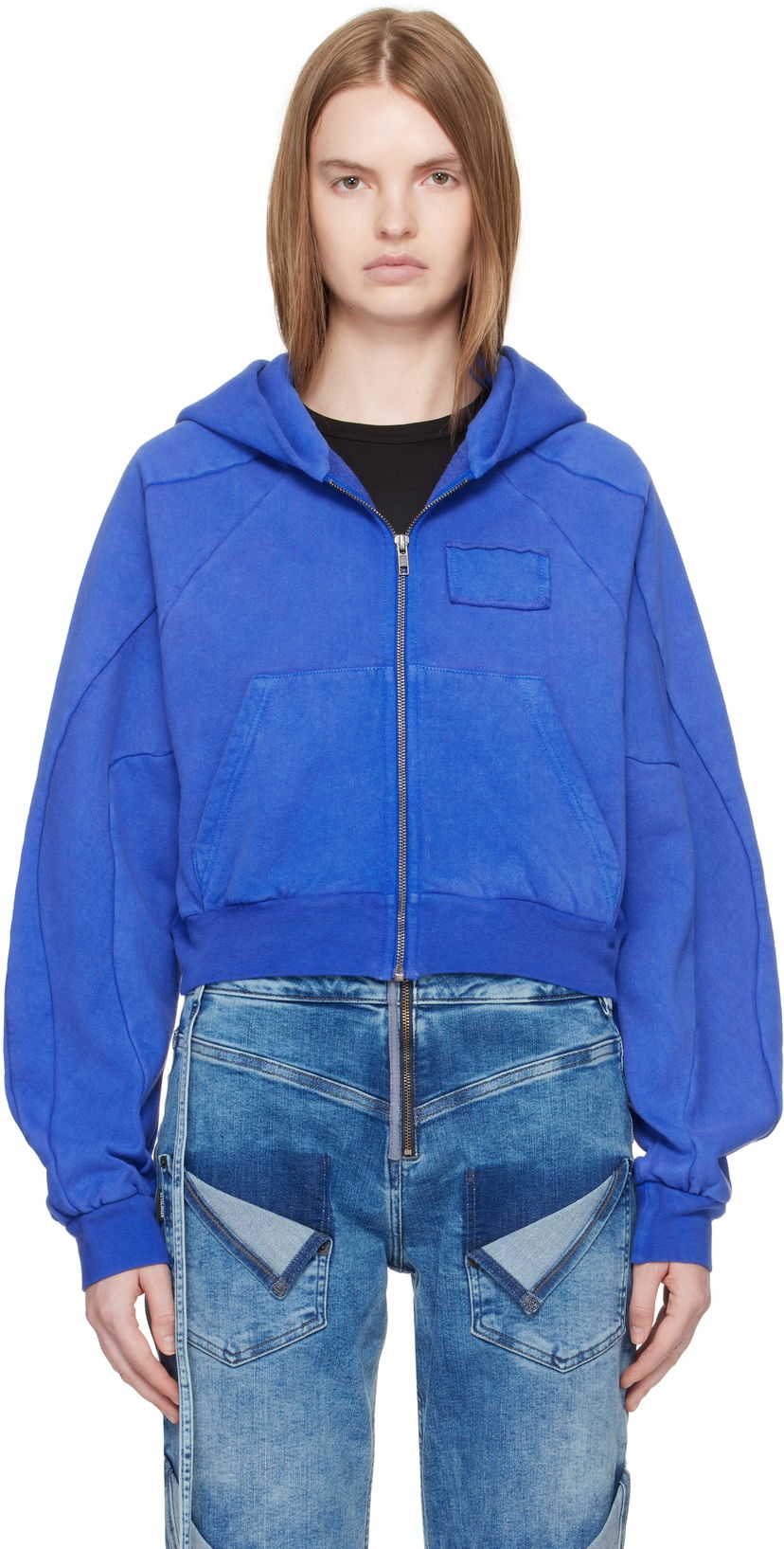 Mikina Ottolinger Ottolinger Multiline Zip Hoodie Modrá | 115-600415-03