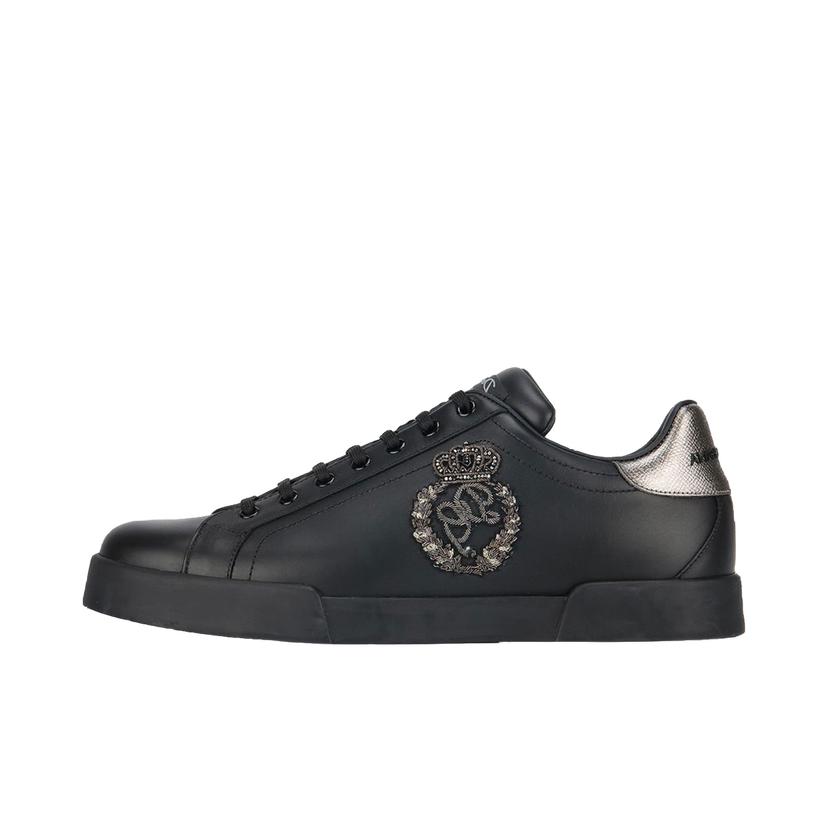 Tenisky a topánky Dolce & Gabbana Portofino Crown Patch Black Čierna | CS1538AH164