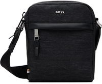 Textured Fabric Crossbody Bag with Logo Hardware