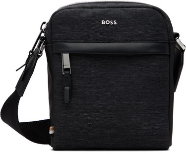 Taška cez rameno BOSS Textured Fabric Crossbody Bag with Logo Hardware Čierna | 50548022, 0