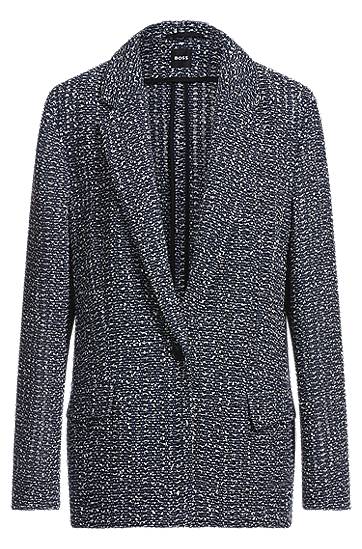 Sveter BOSS Relaxed-Fit Crochet Tweed Blazer Navy | 50537484, 0