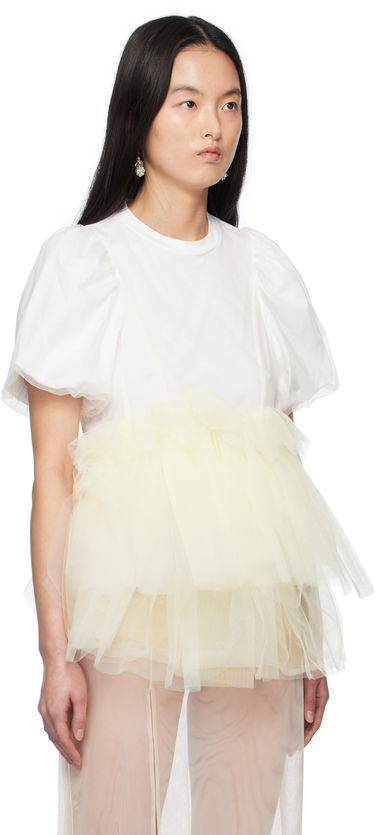 Tričko Simone Rocha Simone Rocha Tulle Overlay Puff Sleeve Tutu Hem T-Shirt Červená | 5310 0553, 4