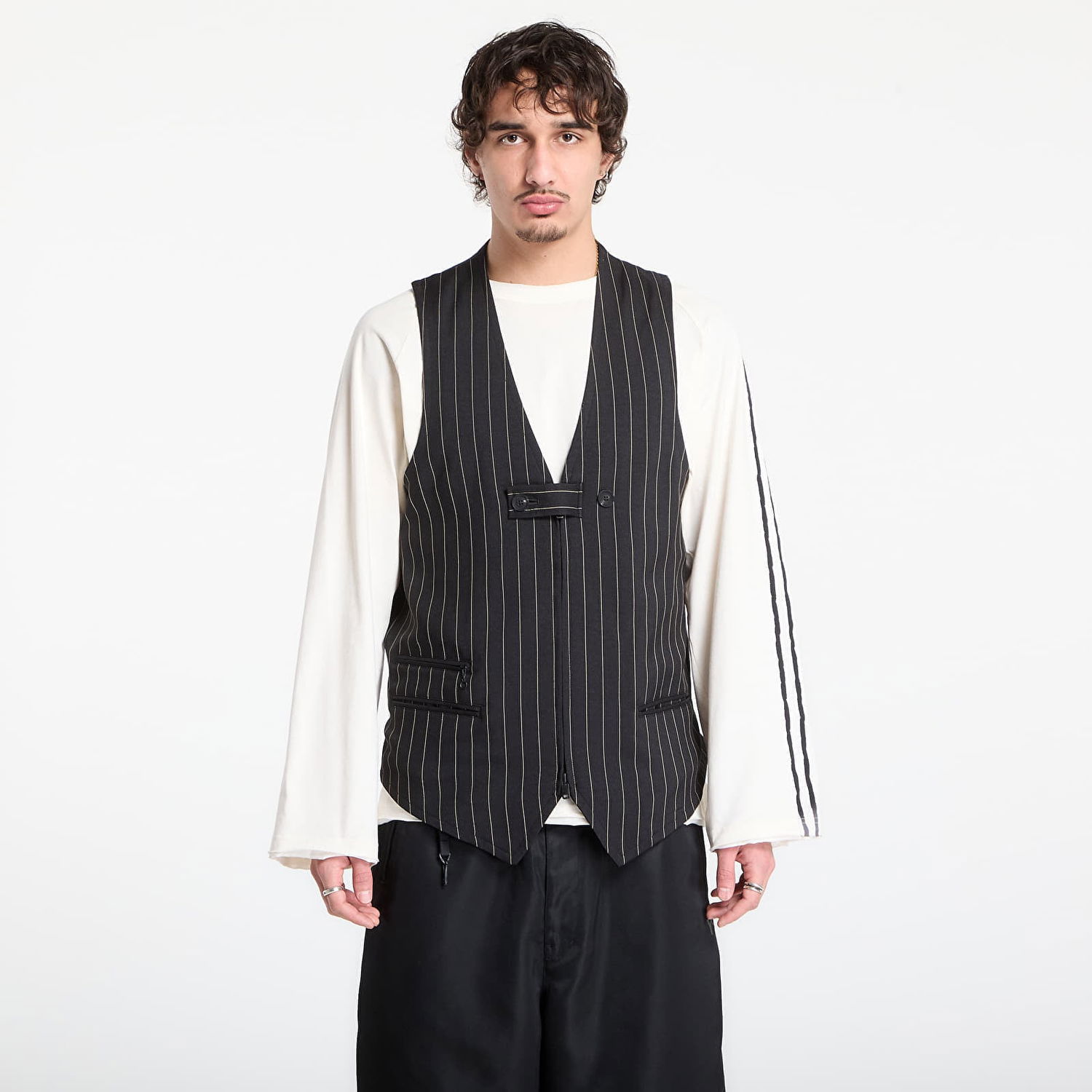 Vesta Y-3 Y-3 Sport Uniform Pinstripe Tailored Vest Čierna | KQ7290, 0