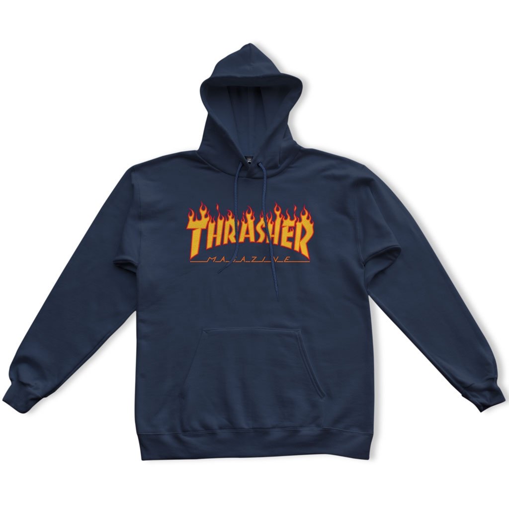 Mikina Thrasher Flame Hoodie Navy | 113102, 0