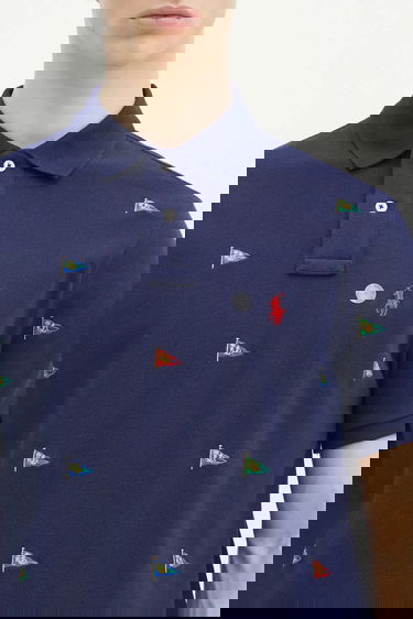 Polo tričko Polo by Ralph Lauren Polo Ralph Lauren Embroidered Pennant Polo Shirt Navy | 710964722, 3