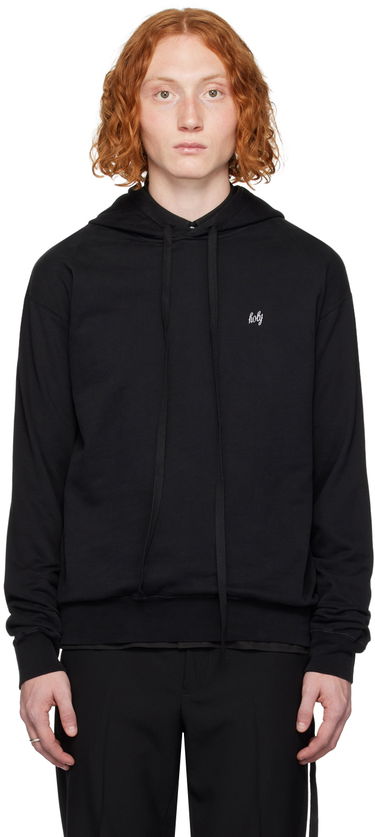 Mikina Ann Demeulemeester Ann Demeulemeester Embroidered Hoodie Čierna | 2302-M-JSW03-23-FA185-099, 0