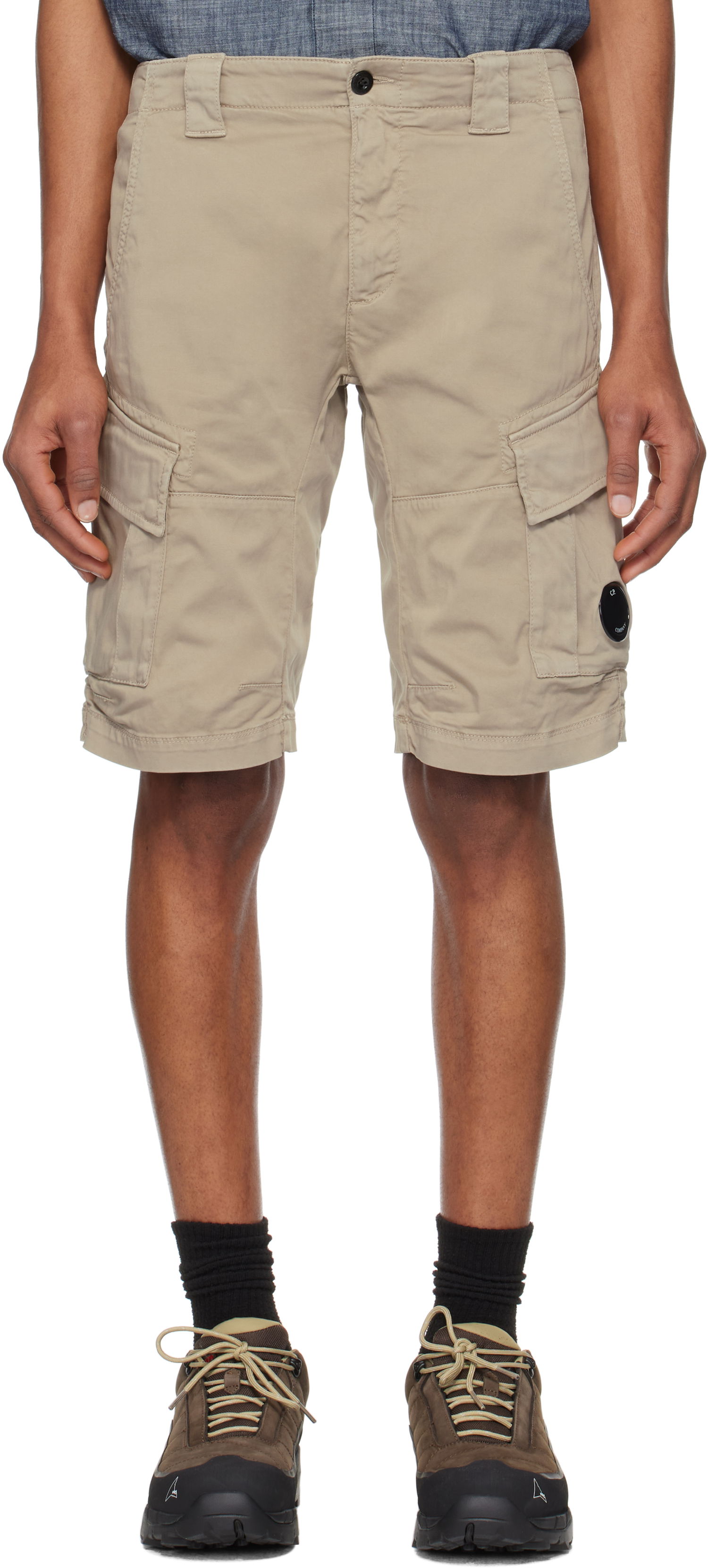 Šortky C.P. Company C.P. Company Stretch Sateen Cargo Shorts Béžová | 18CMBE116A005694G, 0