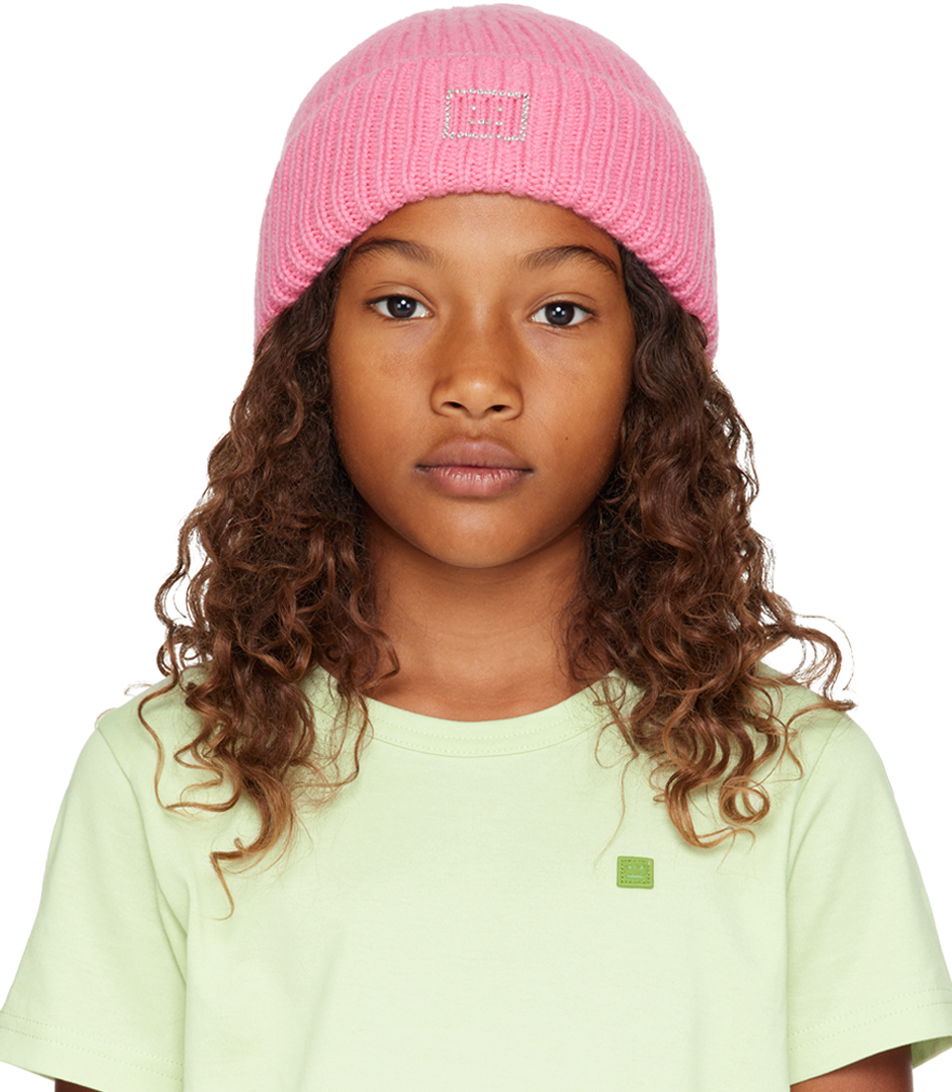 Kulicha Acne Studios Acne Studios Embellished Logo Beanie Ružová | FA-MI-HATS000019, 0