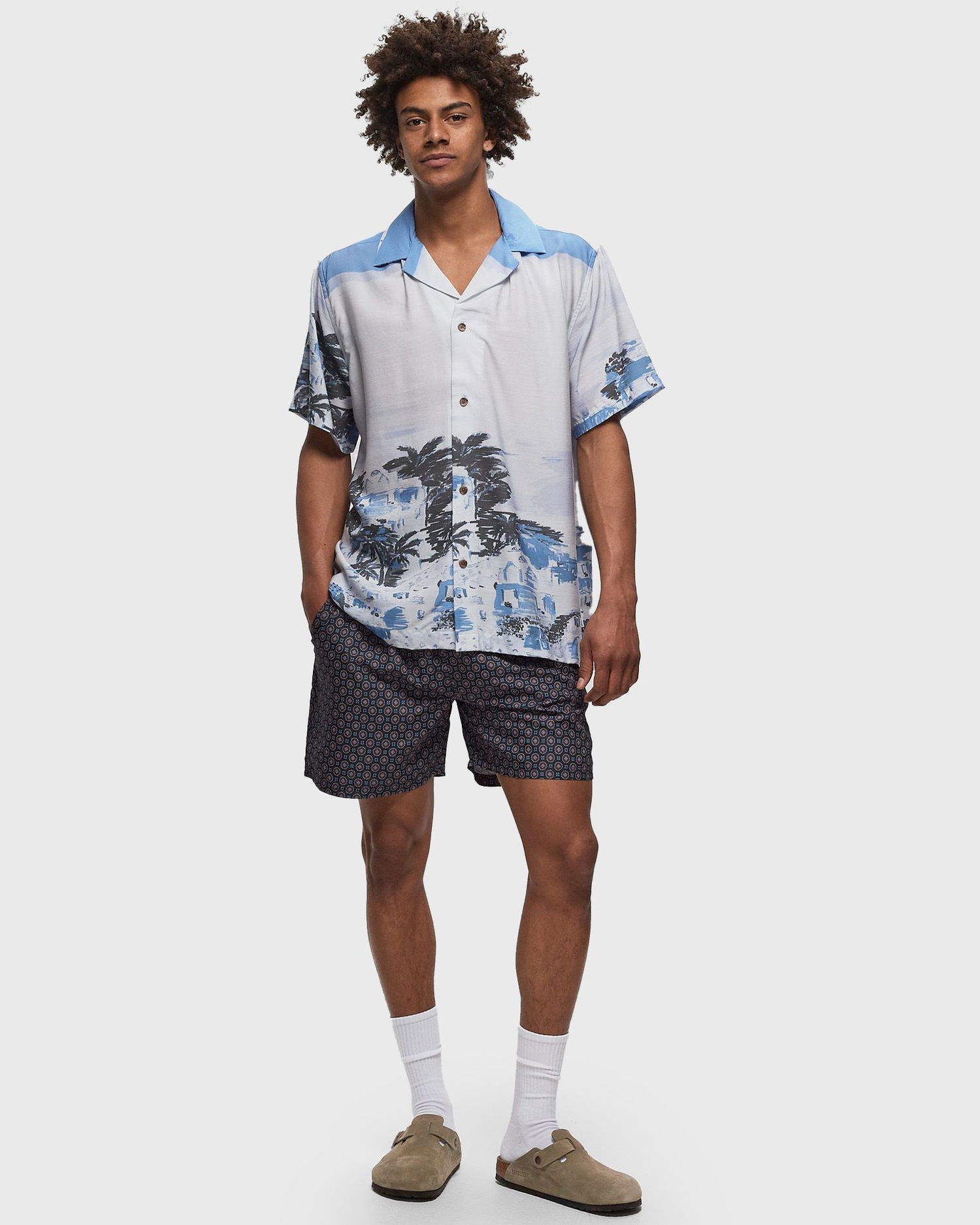 Košeľa Les Deux Coastal AOP SS Shirt Modrá | LDM401079-474474, 1