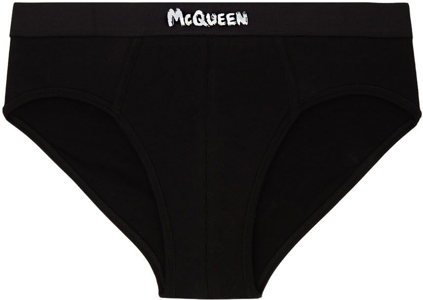 Spodná bielizeň a ponožky Alexander McQueen Alexander McQueen Graffiti Briefs Čierna | 7107514112Q, 0
