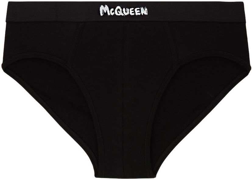 Spodná bielizeň a ponožky Alexander McQueen Alexander McQueen Graffiti Briefs Čierna | 7107514112Q